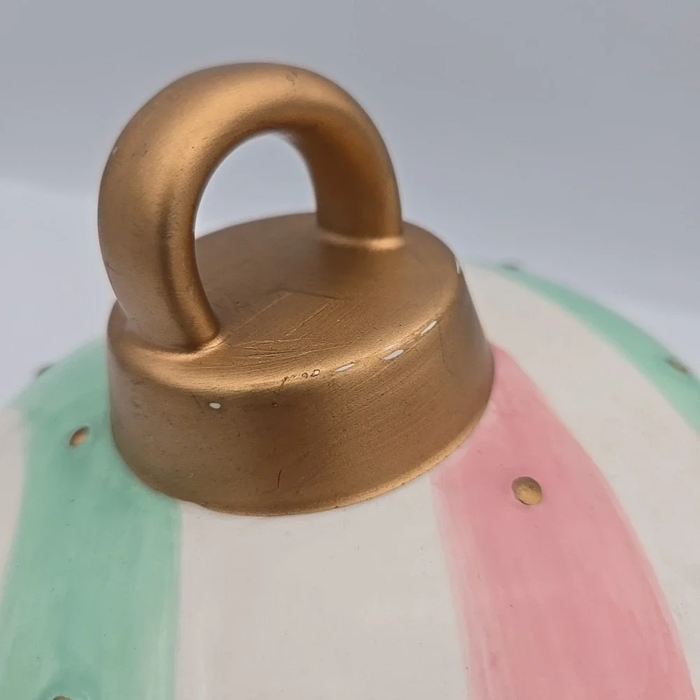 Hallmark Christmas Striped Ornament-Inspired Holiday Candy Dish With Lid‎